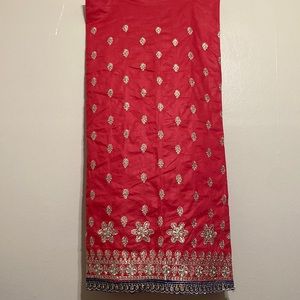 Handmade Saree pink with gold accent